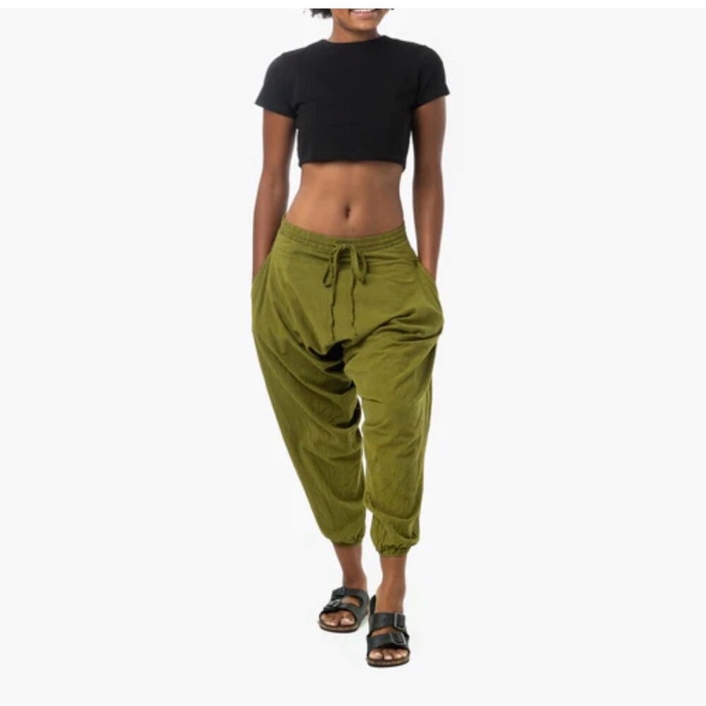 Buddha Pants Green winter Harem Pants